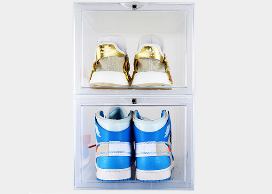 Couleur étanche à l'humidité acrylique claire de coutume de matière plastique de vitrine d'espadrille