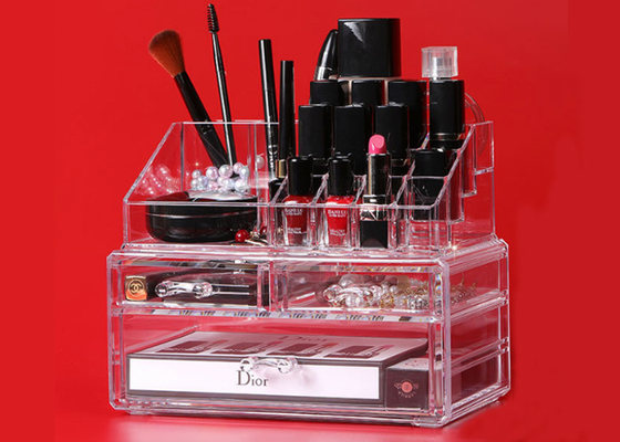 Présentoir cosmétique de maquillage de rouge à lèvres clair étanche à l'humidité de récipients d'entreposage