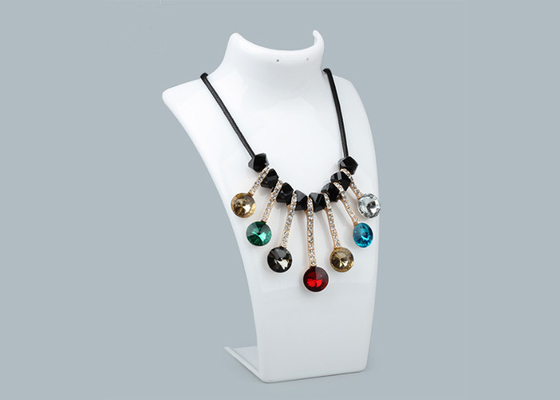 Modèle humain de cou de collier de présentoirs de support acrylique en plastique de collier