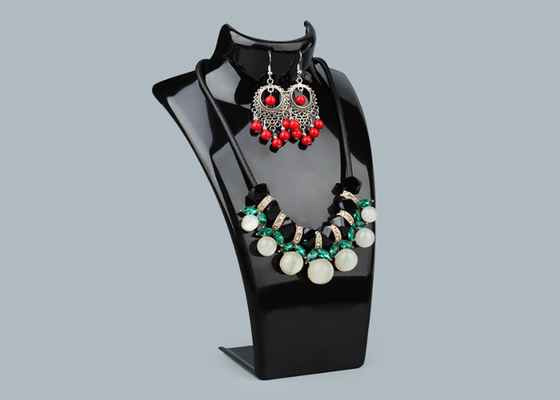 Modèle humain de cou de collier de présentoirs de support acrylique en plastique de collier