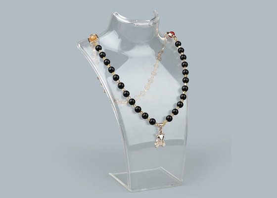 Modèle humain de cou de collier de présentoirs de support acrylique en plastique de collier