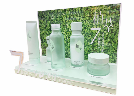 Stockage clair cosmétique acrylique fait sur commande de maquillage de présentoir pour le centre commercial