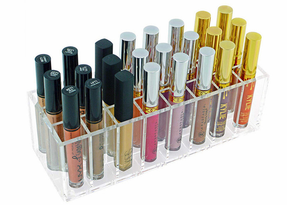 Récipients d'entreposage acryliques de maquillage d'affichage cosmétique de rouge à lèvres imperméables