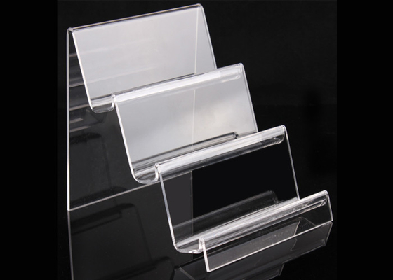 3 canalisations verticales acryliques transparentes de support acrylique de téléphone portable de rangée pour le téléphone d'Apple