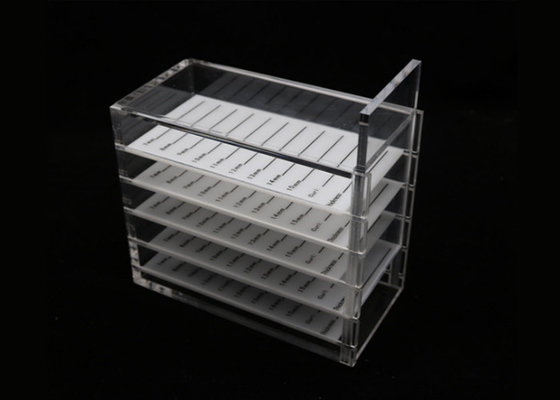 Boîtes de présentation acryliques d'espace libre fait sur commande de couleur 5 cils de rangées pour le stockage