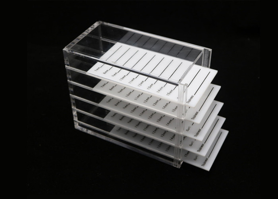 Boîtes de présentation acryliques d'espace libre fait sur commande de couleur 5 cils de rangées pour le stockage