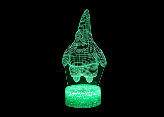 La lumière acrylique 7 de nuit de l'économie d'énergie 3D LED colore le clignotant pour la décoration de barre