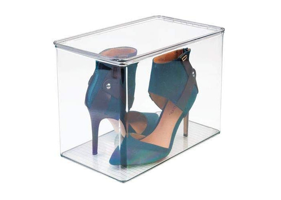 Résistance à l'impact acrylique claire recyclable de boîtes de présentation pour des talons hauts, sandales
