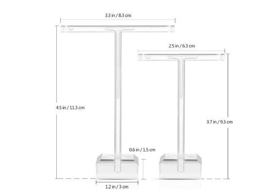 Organisateur acrylique clair de bijoux de support d'arbre pour l'anneau de boucles d'oreille de bracelet de colliers