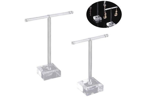 Organisateur acrylique clair de bijoux de support d'arbre pour l'anneau de boucles d'oreille de bracelet de colliers