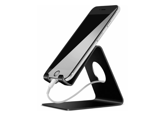 Support acrylique de téléphone portable de téléphone portable de supermarché de noir acrylique de support