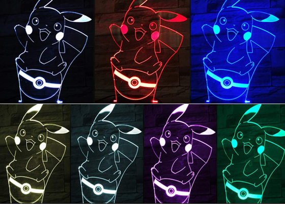 Conception moderne matérielle acrylique colorée 3D de l'illusion LED de lumière animale de nuit
