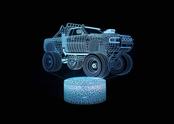 Badine le cadeau d'anniversaire acrylique de Noël de couleur de la lumière 7 de nuit de 3D LED avec l'extérieur