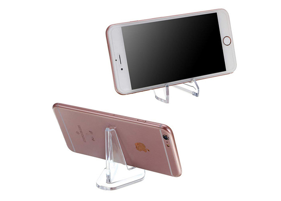 Présentoir acrylique transparent de téléphone portable, support acrylique de chevalet d'espace libre