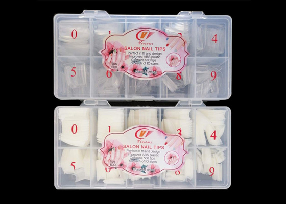 L'acrylique mince d'art cloue de demi astuces et boîte de style d'astuces artificielles françaises de clou