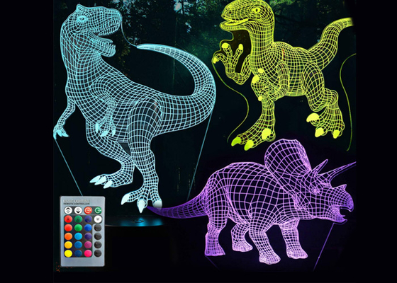 USB a actionné à commande par effleurement créatif visuel de lumière de nuit de l'illusion 3D optique