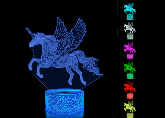 3 à télécommande modèlent des couleurs de la lampe 7 de lumière de 3D LED changeant pour l'illusion d'enfants