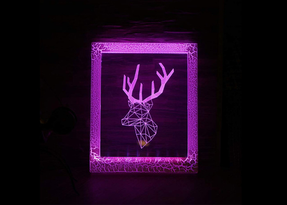 Lumière à la maison de nuit de lampe du décor 3D LED avec le panneau matériel acrylique de contrôleur à distance