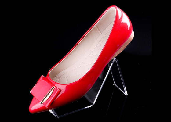 2 paires dégagent les présentoirs acryliques de sandale de support de support d'affichage d'étagère de chaussure
