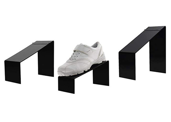 Conception inclinée par noir acrylique libre de présentoir de chaussure pour l'affichage de magasin