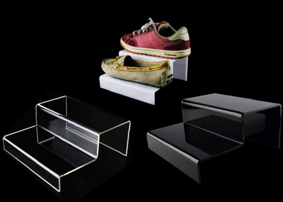 Canalisation verticale acrylique en plastique d'affichage de chaussure de présentoirs de chaussure de rangées multi faites sur commande