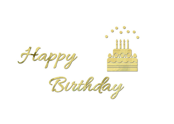 Les joyeux lettres acryliques de l'anniversaire 3D LED murent auto-adhésif détachable des autocollants DIY