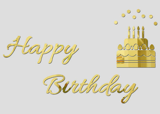 Les joyeux lettres acryliques de l'anniversaire 3D LED murent auto-adhésif détachable des autocollants DIY