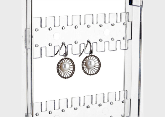 Le support acrylique portatif d'anneau de présentoirs de bijoux stocke 260 boucles d'oreille de table