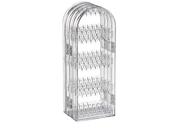 Le support acrylique portatif d'anneau de présentoirs de bijoux stocke 260 boucles d'oreille de table