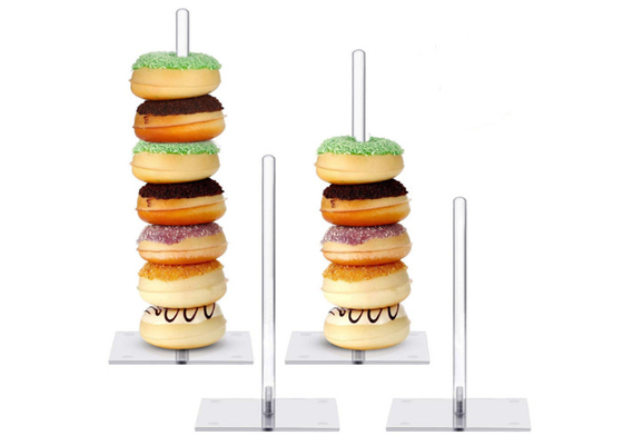 Support acrylique de support de petit gâteau d'espace libre multi de fonction pour épouser la fête d'anniversaire