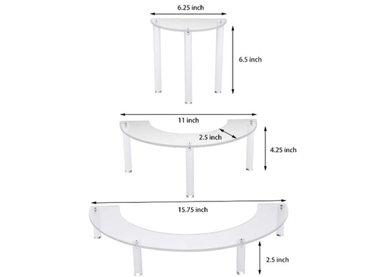 Étagère acrylique d'étape de vente au détail de support de dessert de 3 rangées pour le chiffre de bruit d'Amiibo Funko