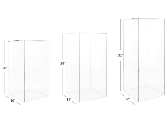 Fleur moderne de piédestal de présentoirs de Tableau d'affichage de rectangle acrylique clair d'ensemble