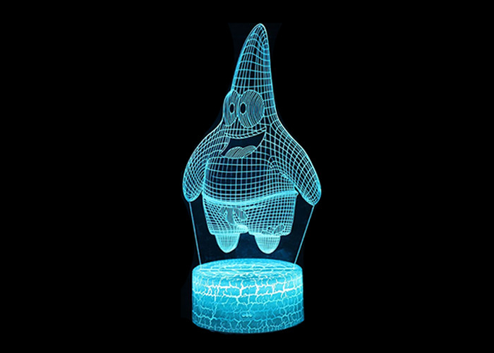 Lampe acrylique de nuit LED de pièce de lumière acrylique de nuit de la décoration 3D multicolore