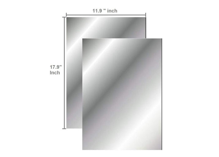 Ruban de feuille de miroir ou miroir acrylique extérieur 11,9 « X 17,9 '' d'or