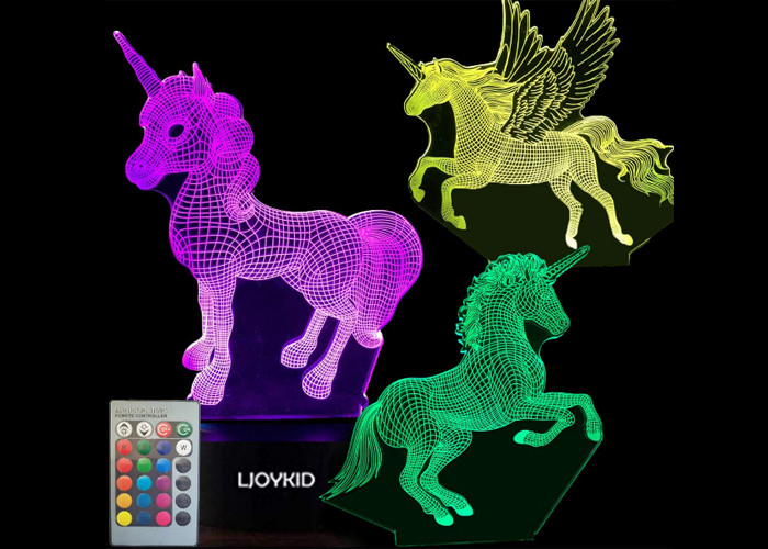 3 à télécommande modèlent des couleurs de la lampe 7 de lumière de 3D LED changeant pour l'illusion d'enfants