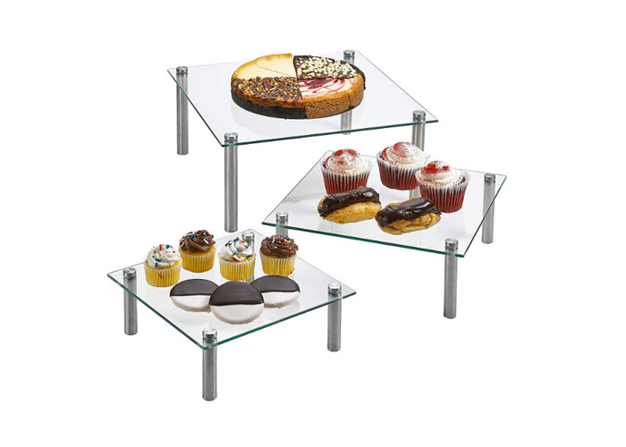 8 10 support acrylique carré de petit gâteau de 13 pouces pour des apéritifs de boulangerie de desserts de gâteau