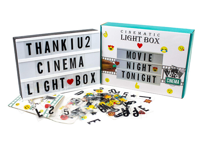 Table des messages cinématographique de caisson lumineux de l'acrylique LED de cru avec le signe de note de lettres